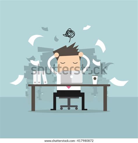 Busy Time Businessman Hard Working Work Stock Vector Royalty Free
