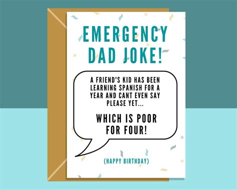 Funny Birthday Card For Dad Dad Jokes Ideal Card For His Etsy