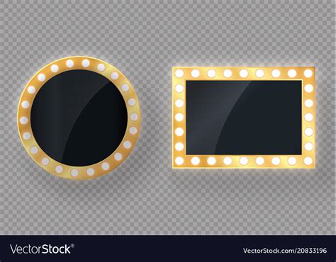 Hollywood Lights Illuminated Realistic Banner Vector Image