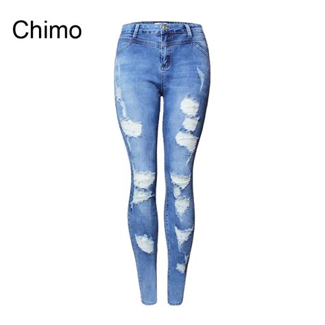 2018 Fashion Casual Women Brand Vintage Skinny Denim Jeans Slim Ripped Pencil Jeans Hole Pants