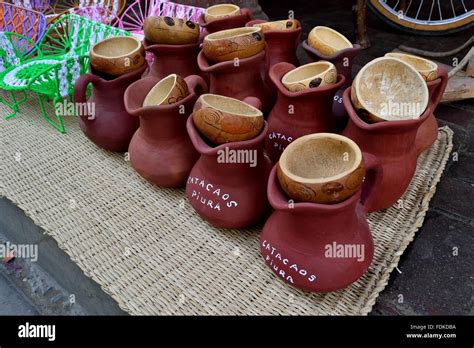 Chicha De Jora Fermented Corn Typical Cerarmic Market In Catacaos