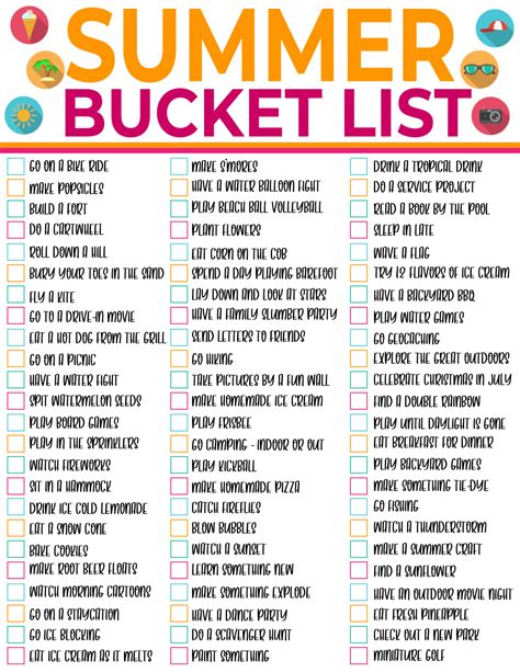 Summer Bucket List Printable 100 Fun Ideas Kasey Trenum Rezfoods
