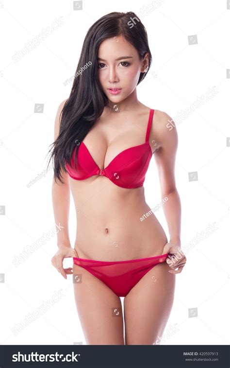 Sexy Asian Girl Wearing Red Underwear Stock Photo 420597913 Shutterstock