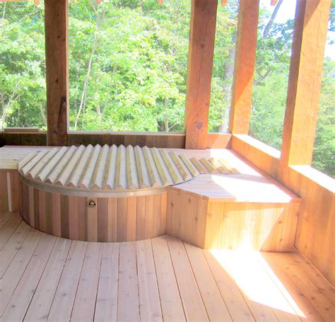 Enjoy The View While Soaking In A 4 Deep Cedar Hot Tub Our Cedar Hot