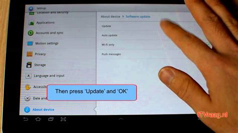Here is how you can update youtube videos. Galaxy Tab 10.1 - How firmware update (without KIES) - YouTube