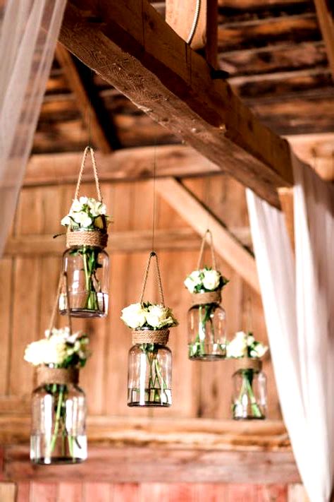 Top 14 Must See Rustic Wedding Ideas Hanging Mason Jars Flowers With