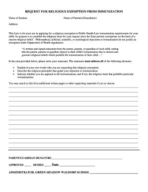 I am a christian who believes in the bible, including the teachings in the new testament. Editable sample request for religious exemption to immunization form - Fill Out, Print ...