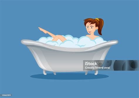 Kartun Orang Berada Di Bak Mandi Ilustrasi Stok - Unduh Gambar Sekarang