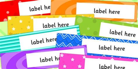 Editable Multicolour Tray Labels Tray Labels Editable Labels