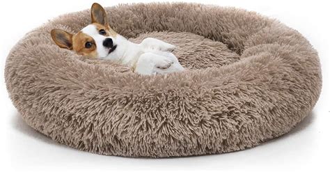 ております Washable Dog Round Bed Large， Donut Dog Bed Large Dog， Comfy Dog