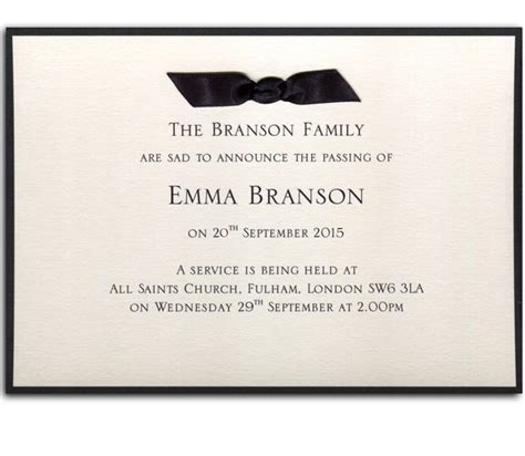 Click To Enlarge Bereavement Announcement Card No12 Funeral