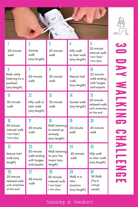30 Day Fitness Challenges Printable Charts