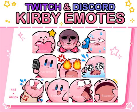 Silly Kirby Emotes For Twitch And Discord Etsy Uk