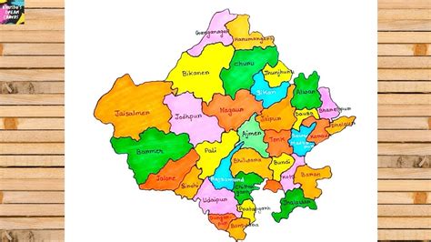 How To Draw Rajasthan Map With District Rajasthan Map Drawing Tricks