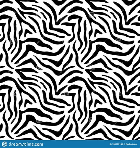 Vector Animal Zebra Skin Texture Print Seamless Pattern Stock Vector