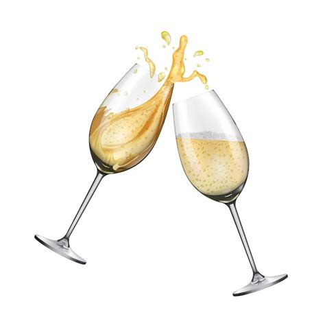 Premium Vector Pair Of Champagne Glasses Isolated