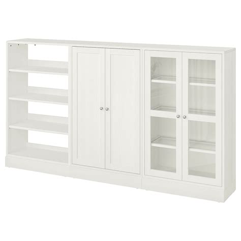 Havsta Storage Combination W Glass Doors White 243x37x134 Cm Ikea Organizzazione Delle