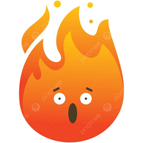 Fire Emoji Shocked Expression Vector Fire Emoticon Shocked Png And