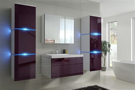 Spiegel mit led beleuchtung ulm badspiegel shop badezimmer spiegel led beleuchtung | badezimmer spiegel led beleuchtung. KAUFEXPERT - Badmöbel-Set Lux NEW Aubergine Hochglanz/Weiß ...