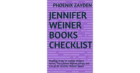 Jennifer Weiner Books Checklist Reading Order Of Cannie Shapiro Series