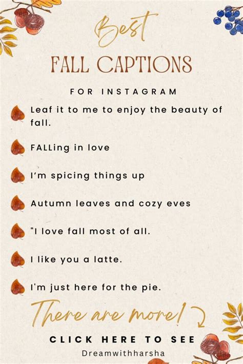 97 Best Autumn Captions For Instagram To Share In 2023 Dream With Harsha