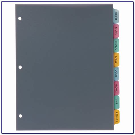 Avery Big Tab Inserts For Dividers Template