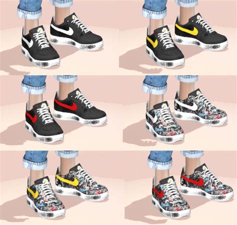Simsdom Sims 4 Shoes Nike Off White Air Force 1 Lana Cc Finds Nike