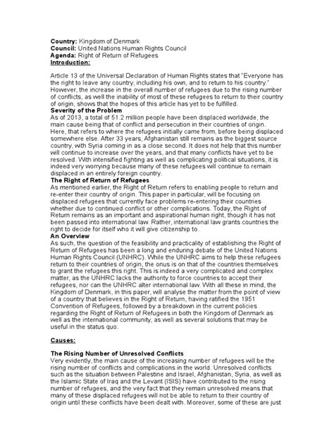 Please follow the outline below when drafting your paper, and note the example model un position paper attached below to observe. MUN Position Papers | Unrwa | Refugee