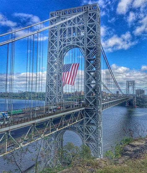 George Washington Bridge Hudson River New York To New Jersey New