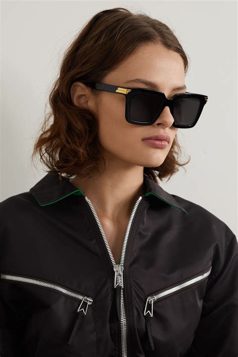 Black Oversized Square Frame Acetate Sunglasses Bottega Veneta Net A Porter