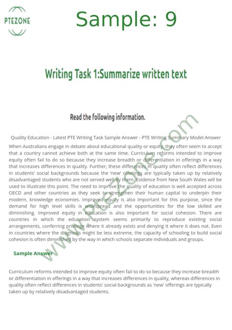 PTE Summarize Written Text Task Sample FreePTETest