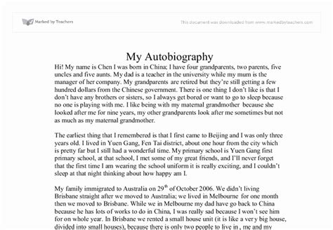 Autobiography For Scholarship Examples