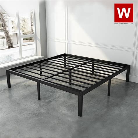 Wise Home Products Metal Storage Platform Bed Frame California King Black