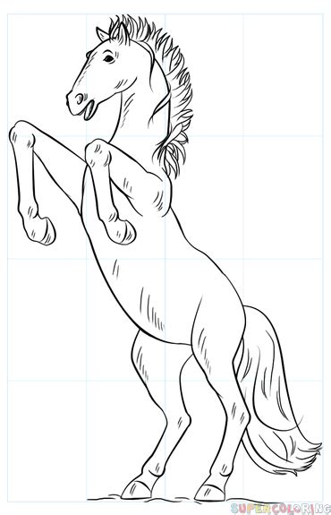 Draw a line, which will act as the center of its head. Bucking Horse Drawing at GetDrawings | Free download