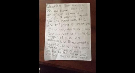 Niño Escribe Carta Conmovedora Al Papa Para Que Abogue Por