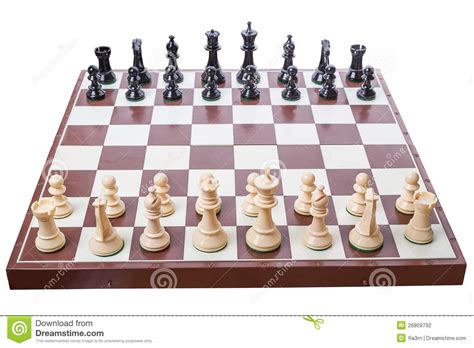 Half of them are light and half of them are dark. Chess Board Set Up To Begin A Game Stock Photography - Image: 26809792