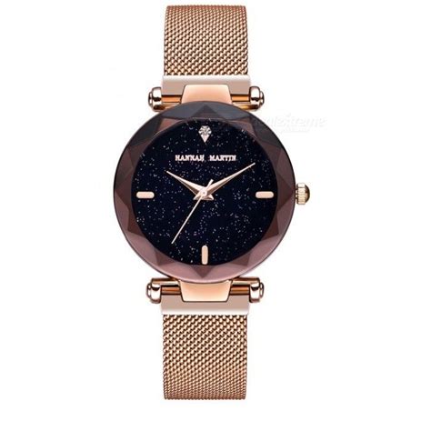 hannah martin d3 fashion women s quartz watch with stainless steel woven mesh strap rose gold