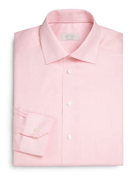 Eton Of Sweden Contemporary Fit Herringbone Dress Shirt In Pink For Men Light Pink Lyst