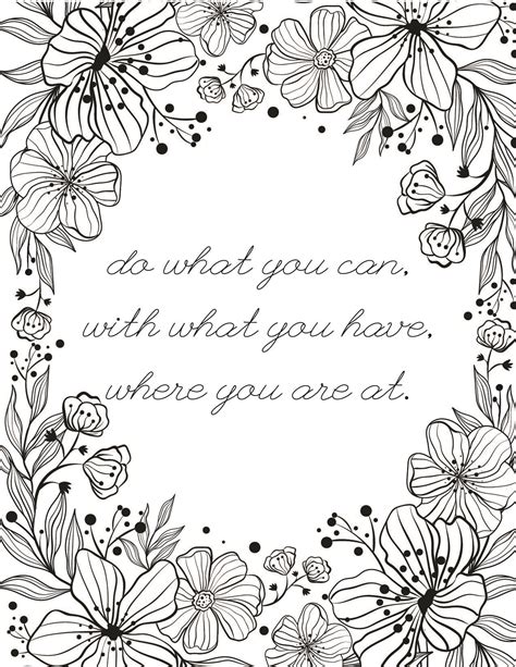 50 Best Printable Inspirational Quote Coloring Pages World Of