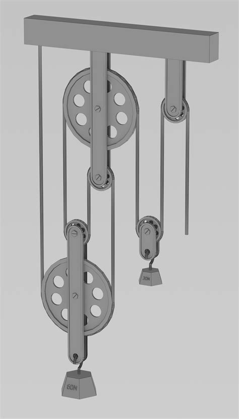 3d Pulley System Cgtrader
