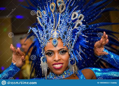 brazilian samba dancer in carnival party editorial photography image of attractive