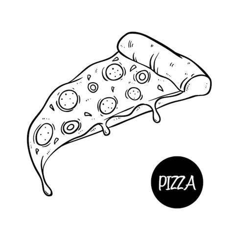 Premium Vector Cute Delicious Pizza With Melted Cheese And Using Hand