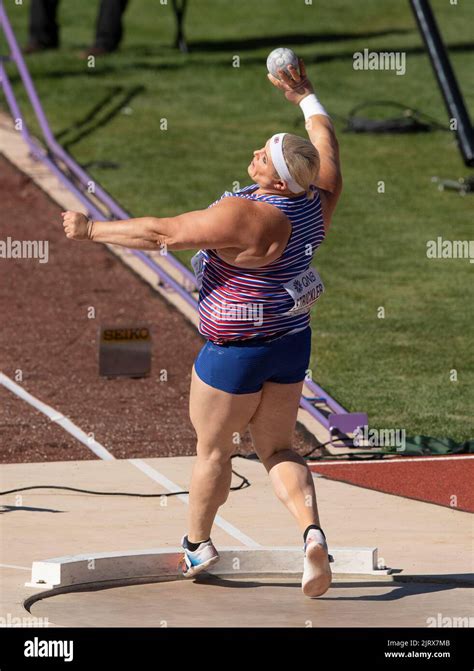 Amelia Strickler Of Gbandni Competing In The Womens Shot Put Heats At
