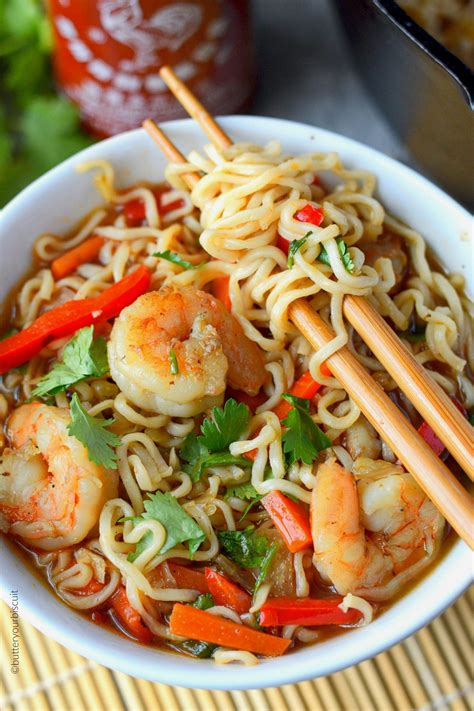 Spicy Shrimp Ramen Bowl Noodle Bowls Recipes Food Cooking Recipes