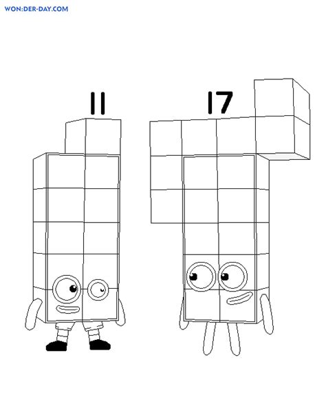 Numberblocks 11 To 20 Coloring Pages