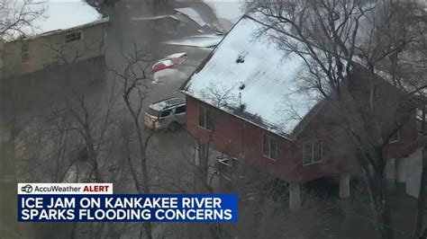 Kankakee River Ice Jam Causes Floodwaters To Surround Homes As Temps