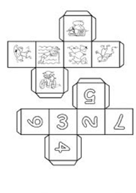 The die's 6 faces show a different number of dots from 1 to 6. Actions dice game - ESL worksheet by me_fig