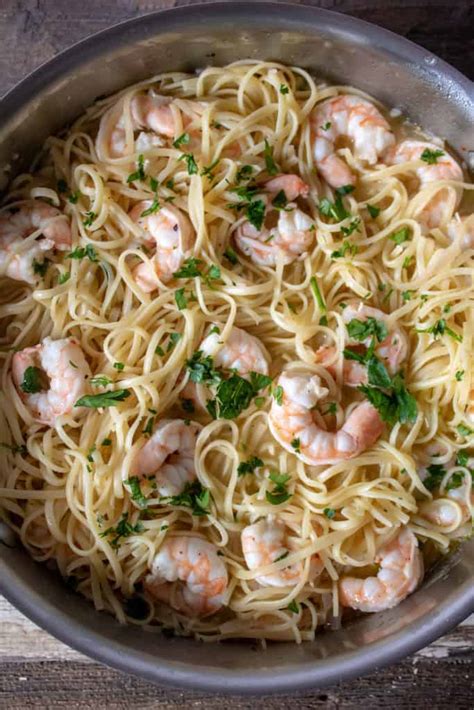 Easy Shrimp Scampi Linguine Recipe With Garlic Lemon White Wine