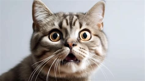 Premium Ai Image Young Crazy Surprised Cat Make Big Eyes Closeup