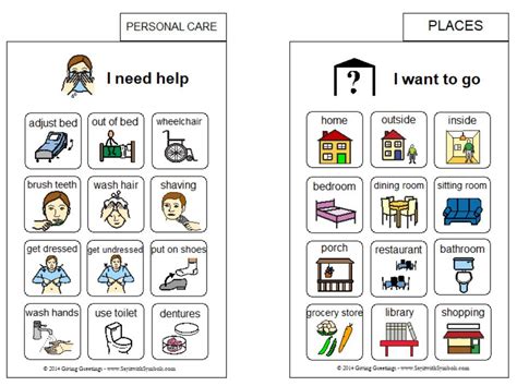 Printable Adult Communication Book For Stroke Patients Say It With Symbols